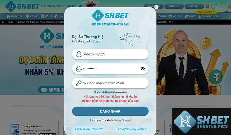 Hướng dẫn đăng nhập shbet đơn giản